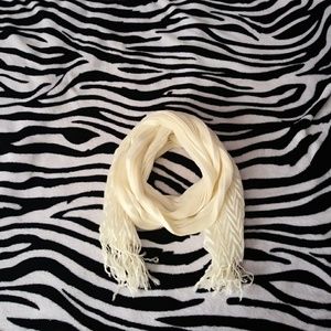 Cream Pleated Scarf